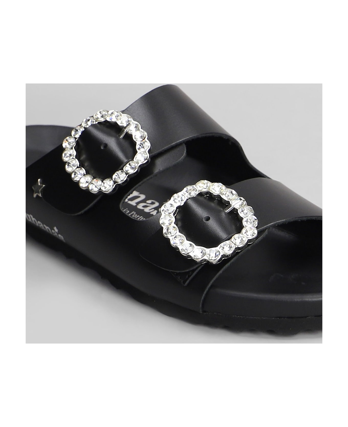 Cubanas Amalia Flats In Black Leather - black