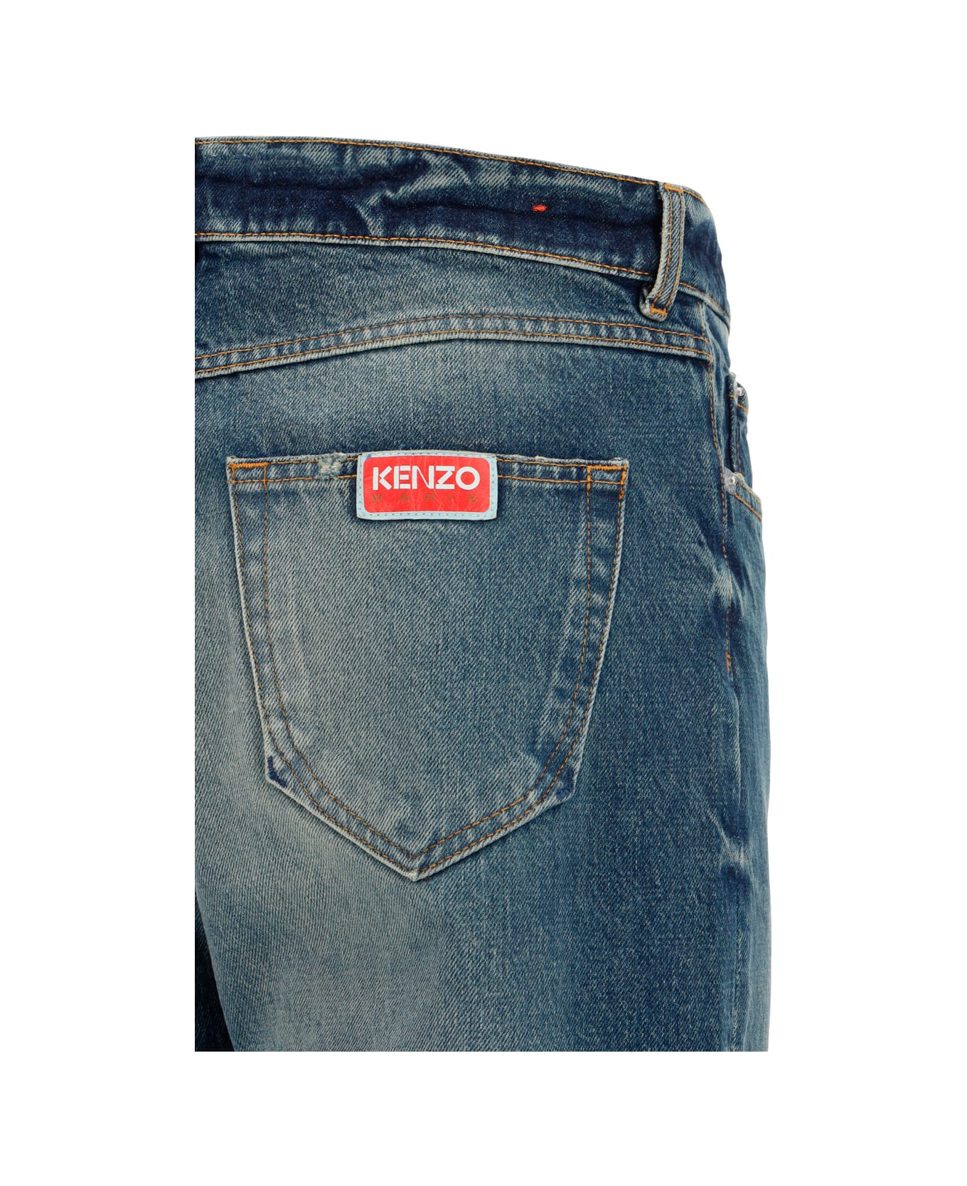 Kenzo 5-pocket Straight Jeans - Medium Stone Bl