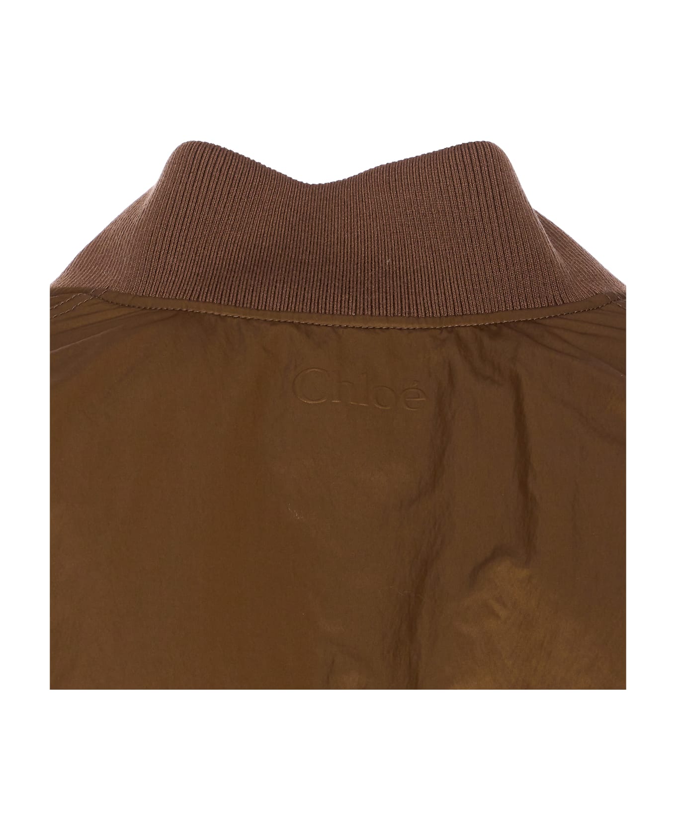 Chloé Nylon Bomber Jacket - Brown
