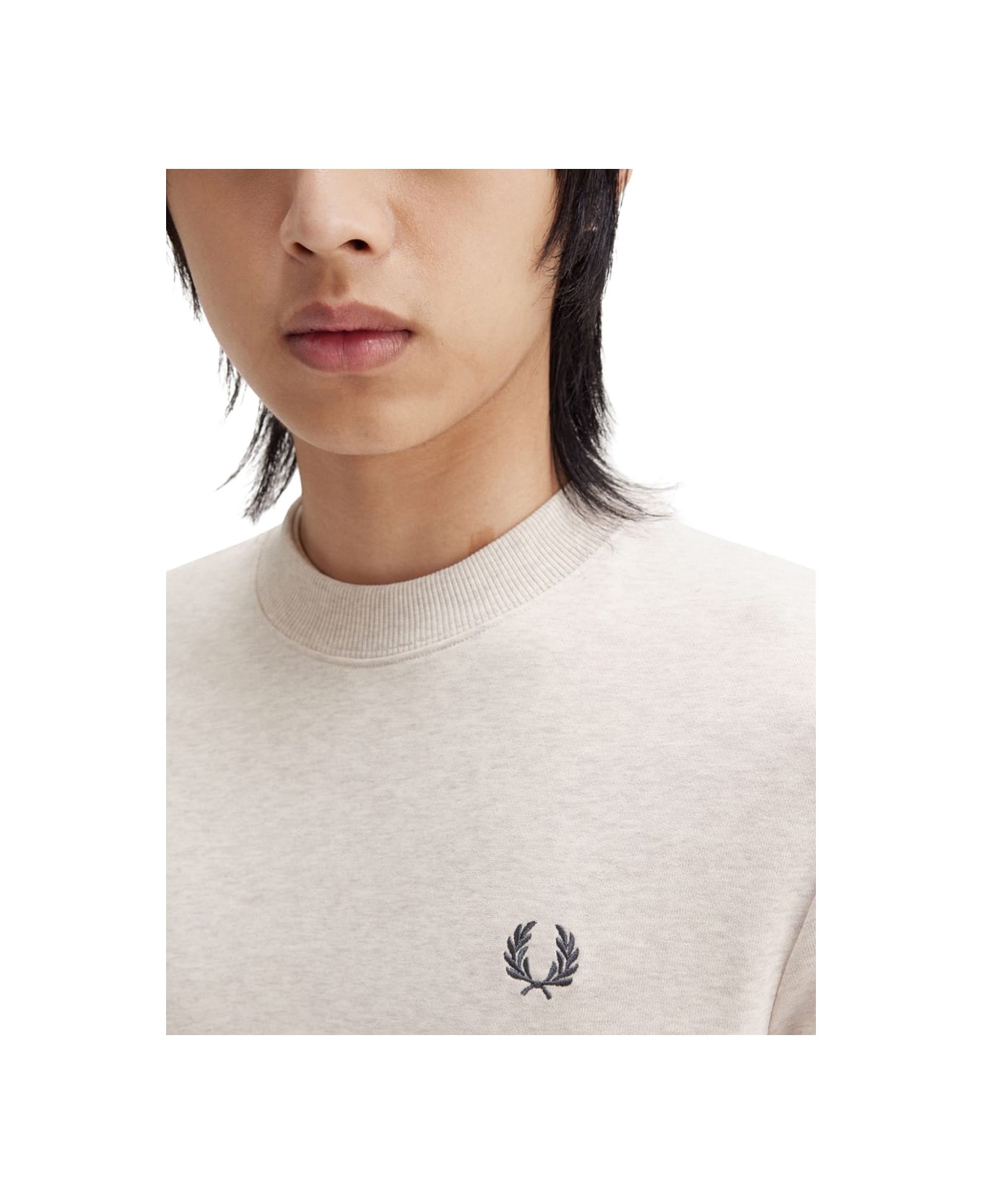 Fred Perry Sweatshirt With Logo Embroidery - BEIGE