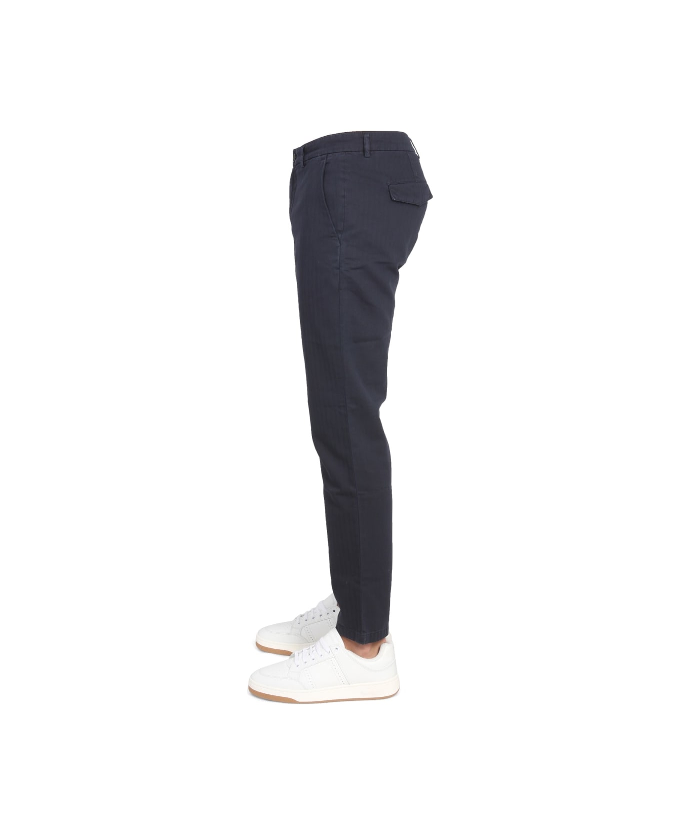 Department Five Pants With Logo Patch - BLUE