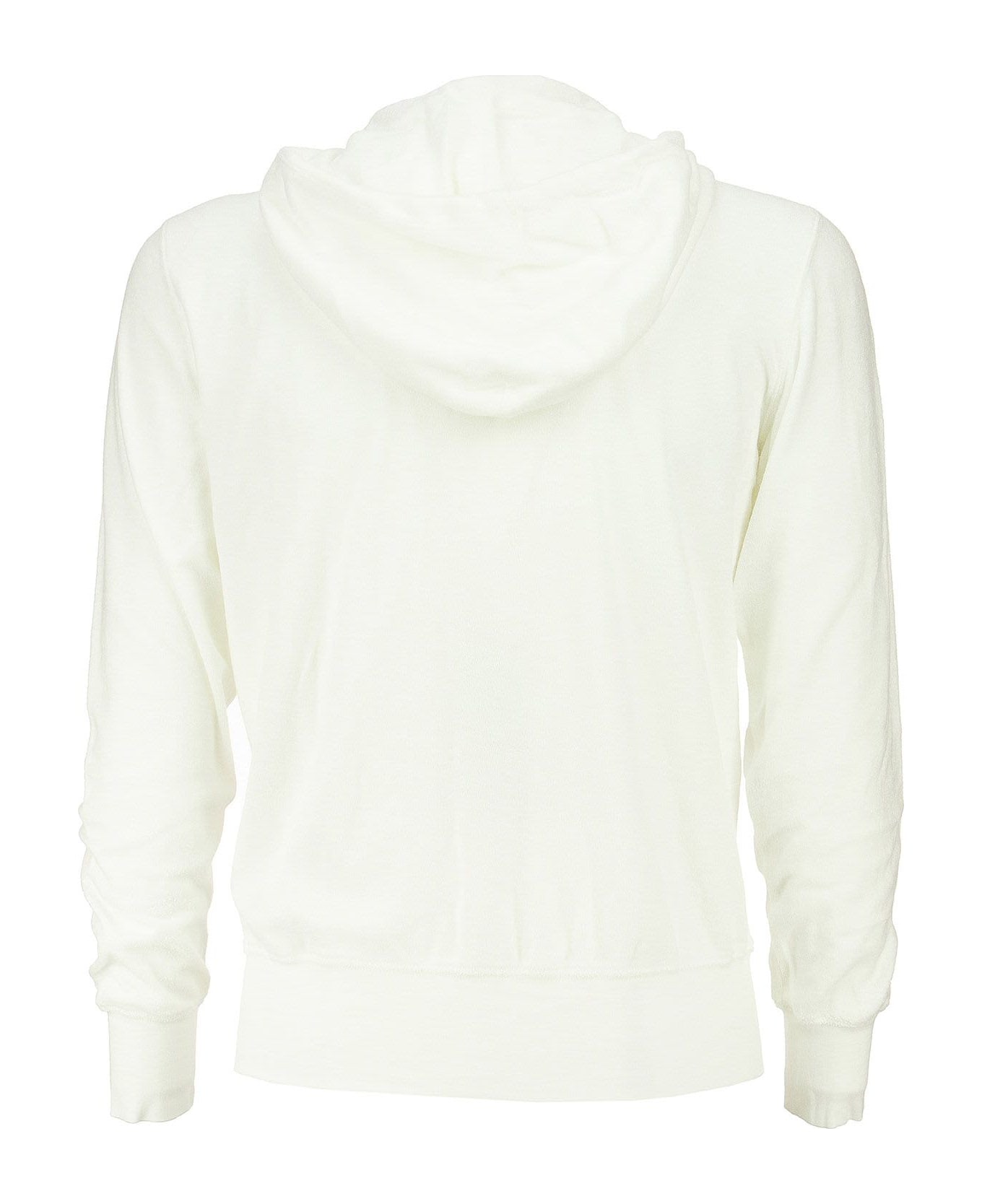 Majestic Filatures Hooded Sweatshirt In Cotton And Modal - White ニットウェア