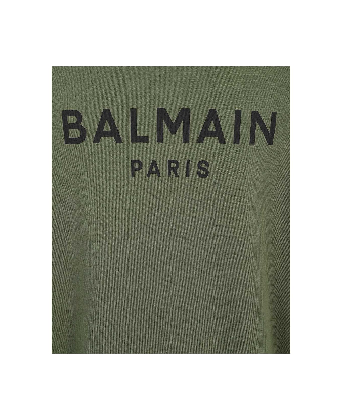 Balmain Cotton Full-zip Sweatshirt - green