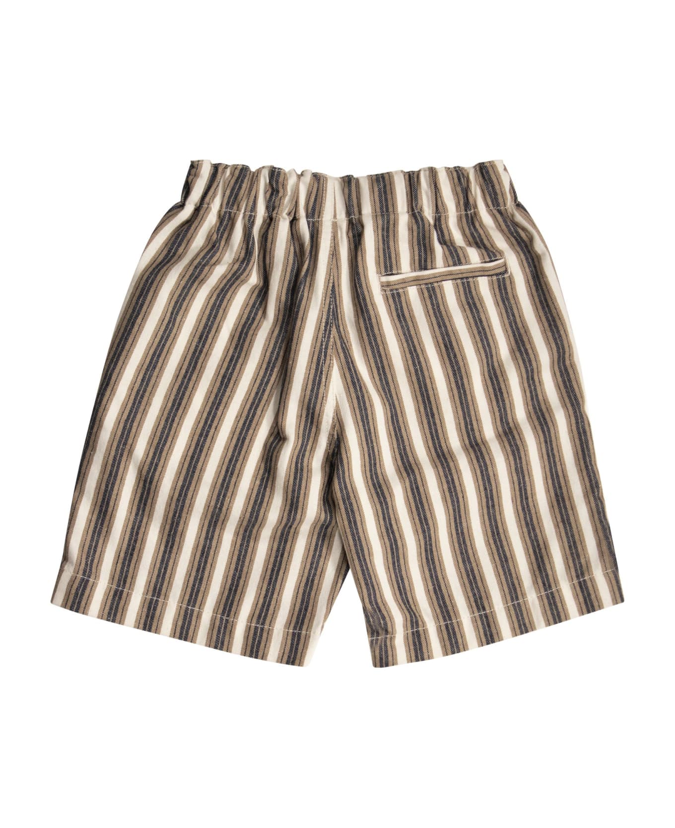 Il Gufo Striped Cotton Bermuda Shorts - Sand ボトムス
