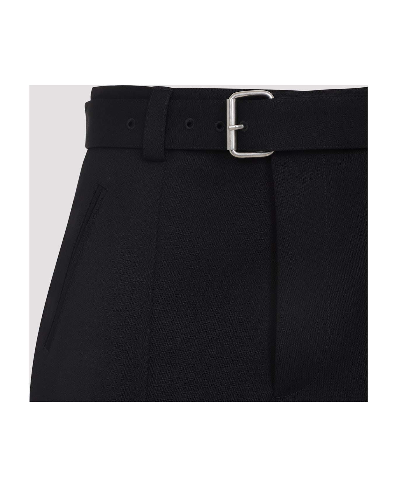 Bottega Veneta Wool Belted Trousers - Black