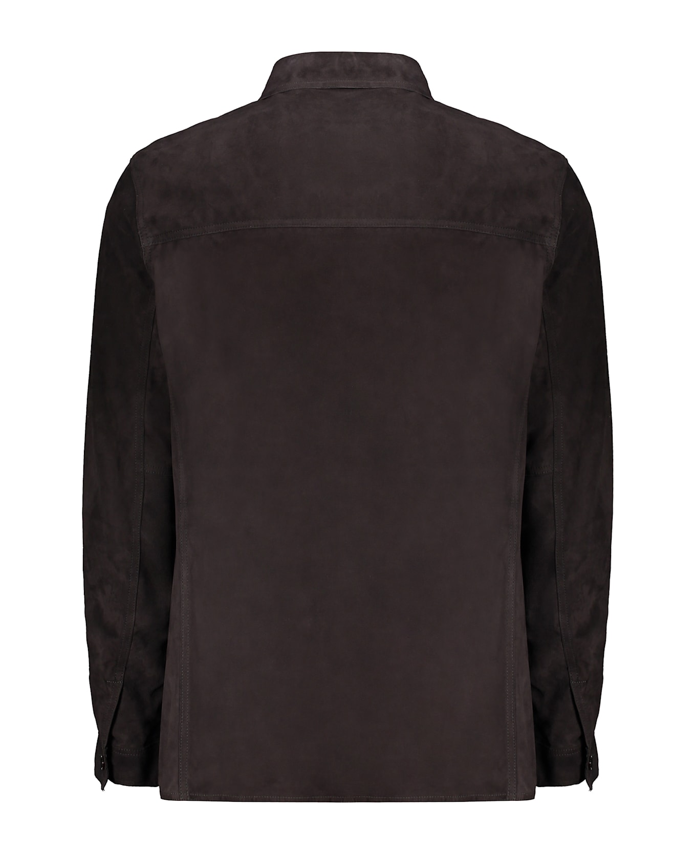 Moorer Leather Shirt - brown