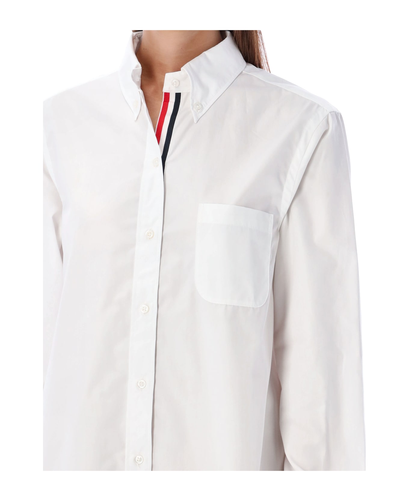 Thom Browne Oxford Shirt Dress - WHITE