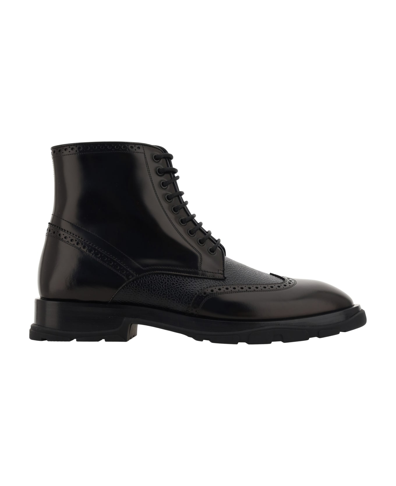 Alexander McQueen Lace Up Boots - Black/black/black ブーツ