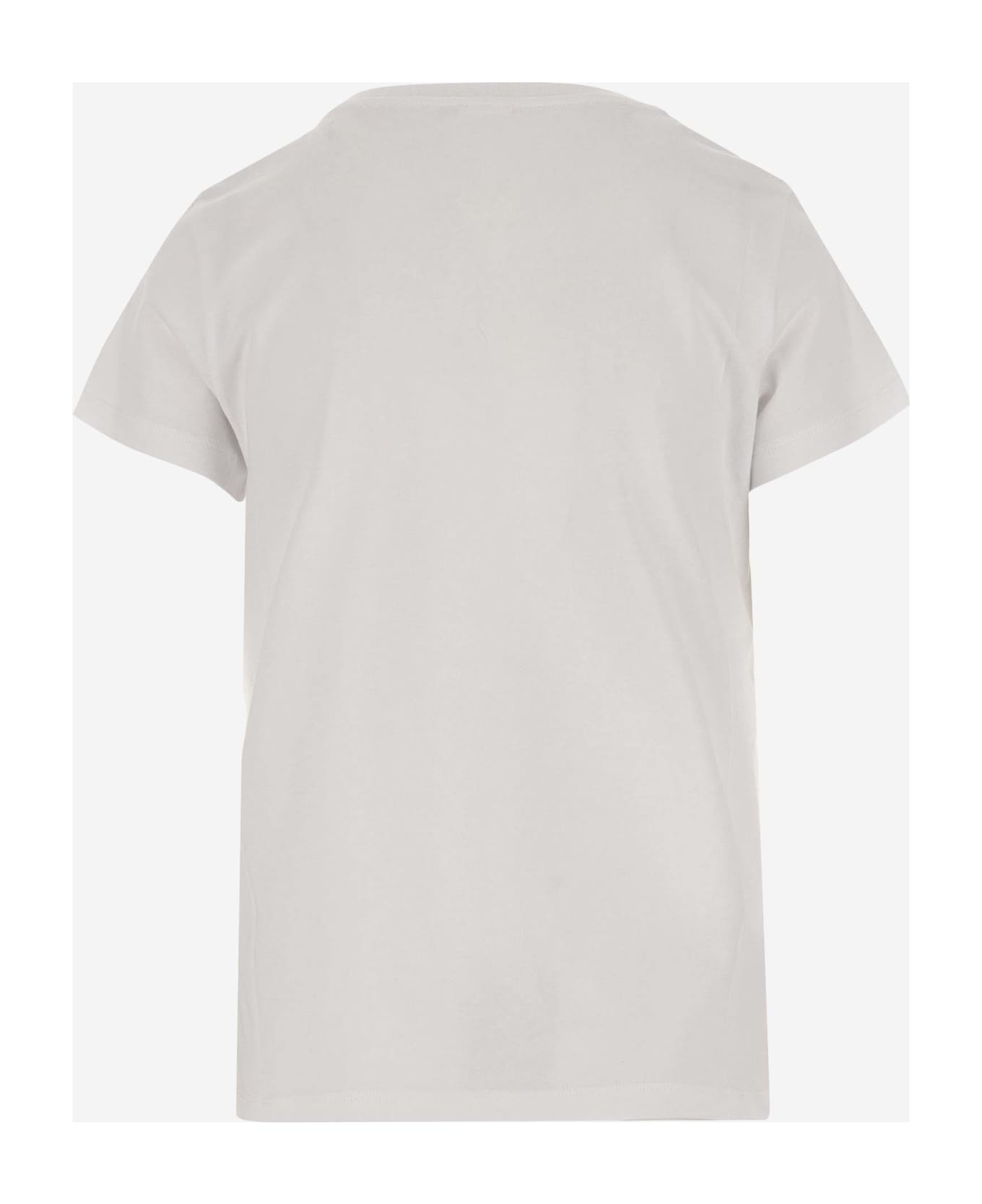 Pinko Cotton T-shirt With Logo - Bianco