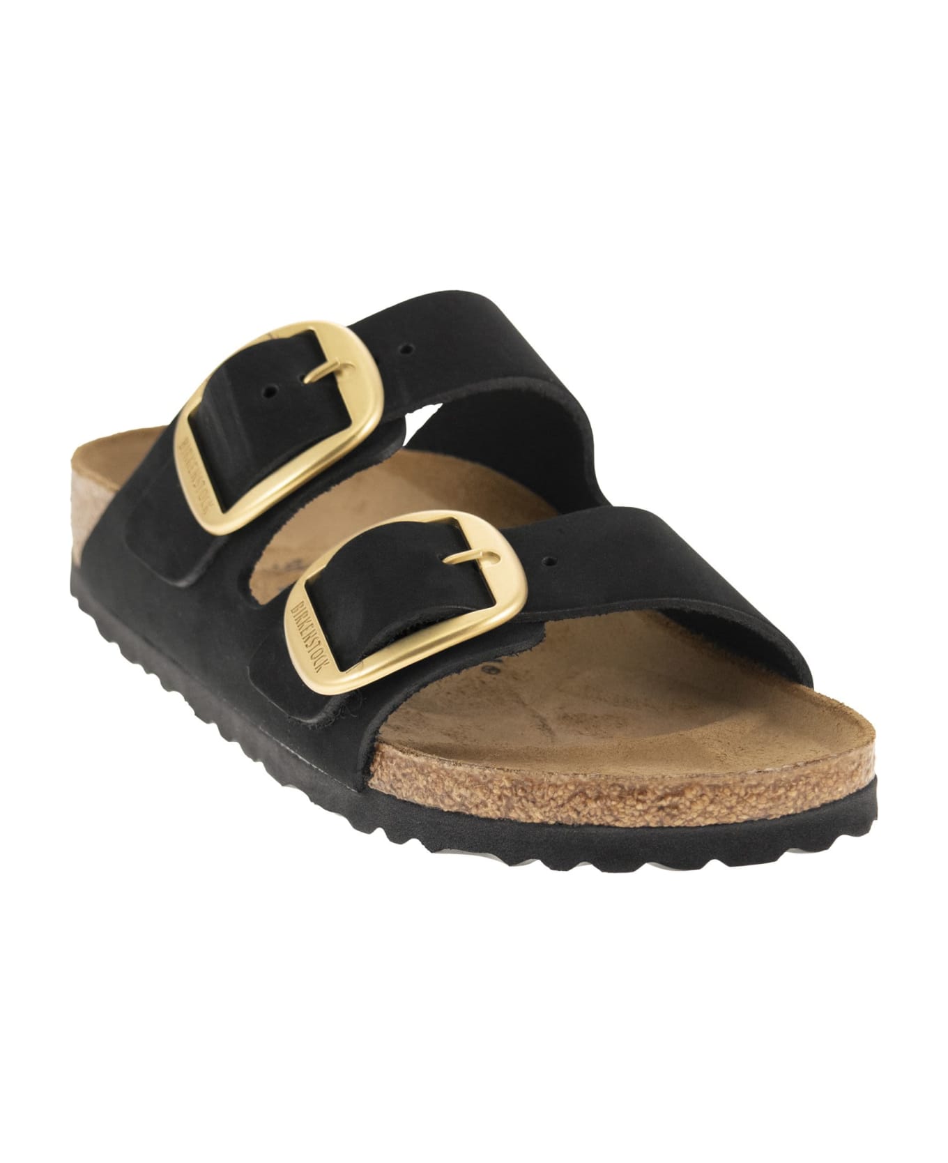Birkenstock Arizona - Leather Slipper With Large Buckle - Black