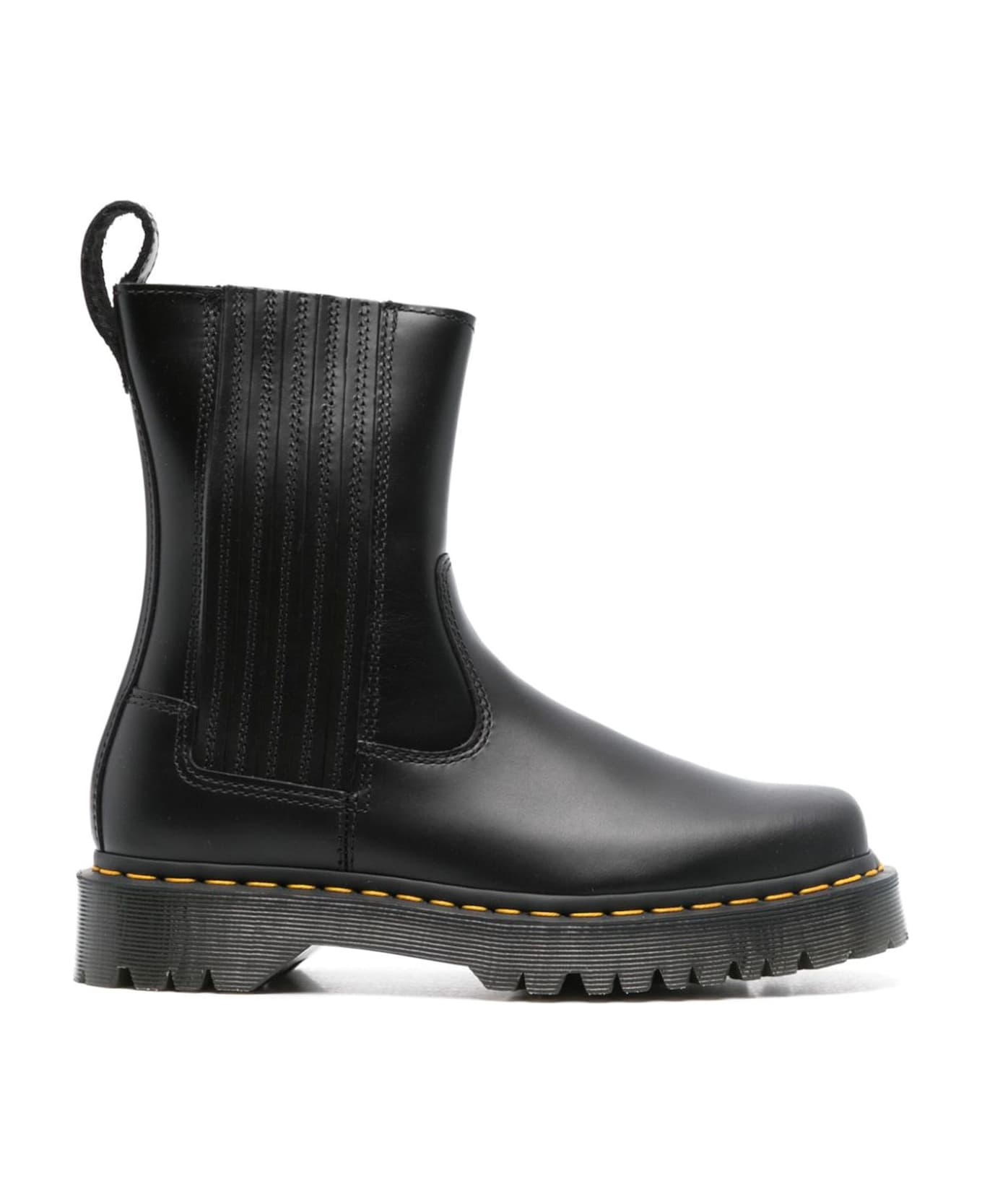 Dr. Martens Black Calf Leather Amaayah Lo Boots - Black Orleans