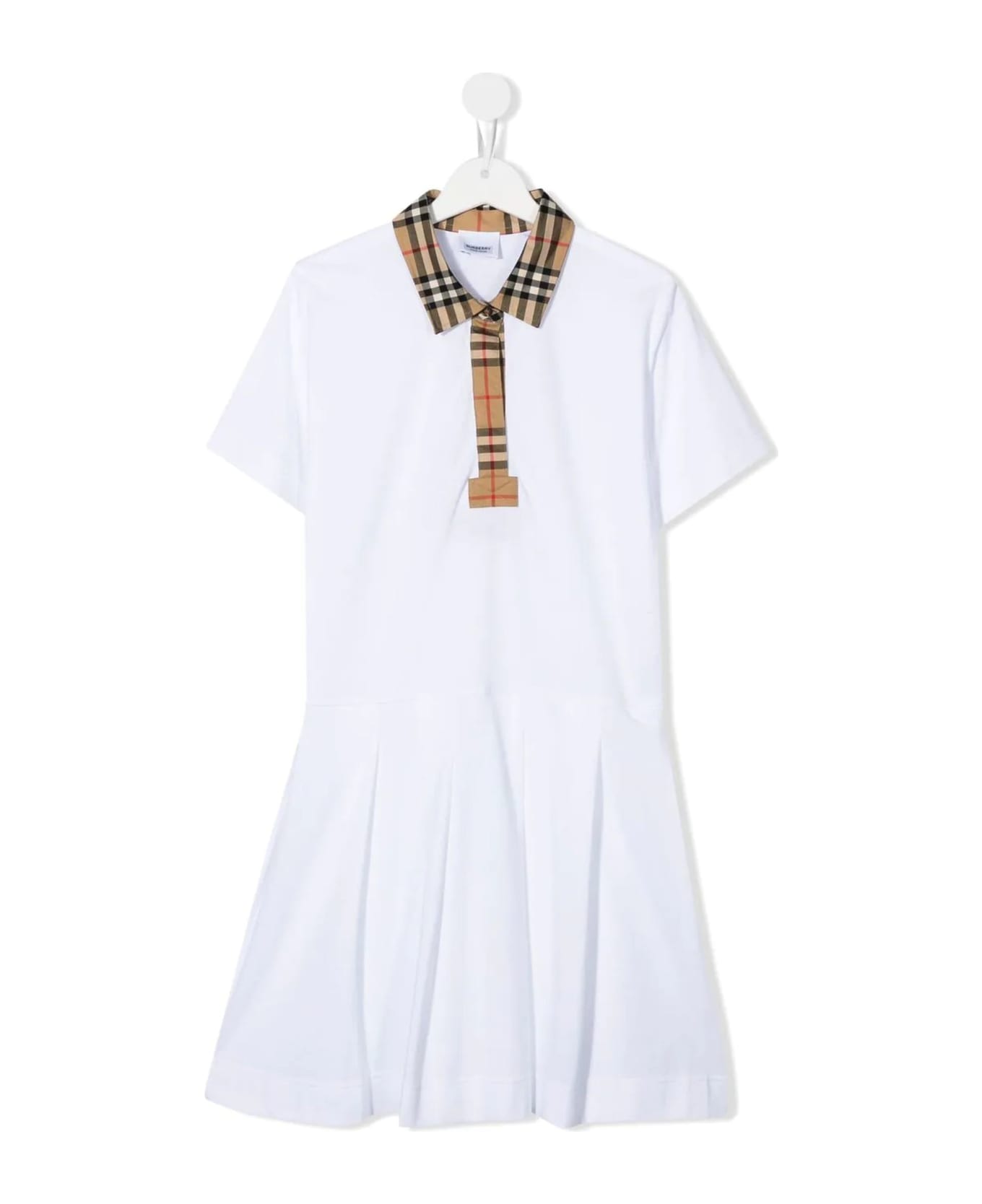 Burberry White Cotton Dress - Bianco