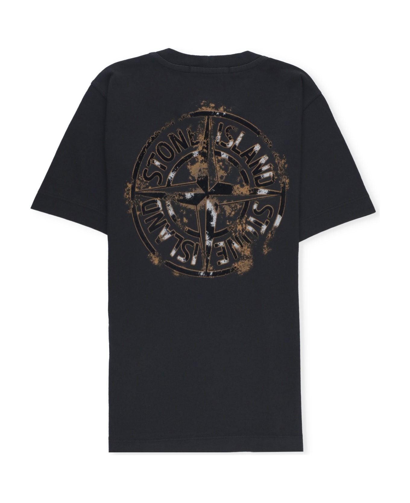 Stone Island Cotton T-shirt With Logo - Black