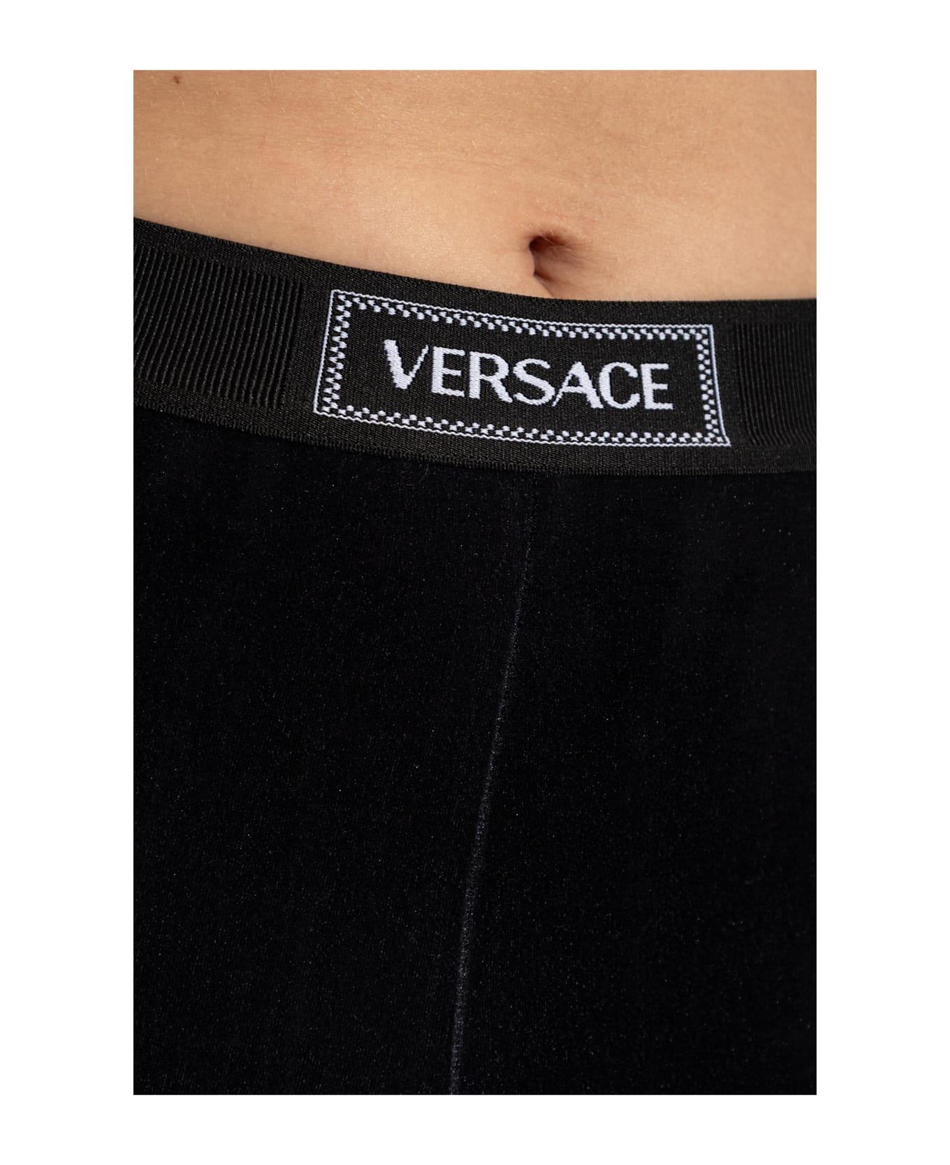 Versace Velvet Leggings - Black