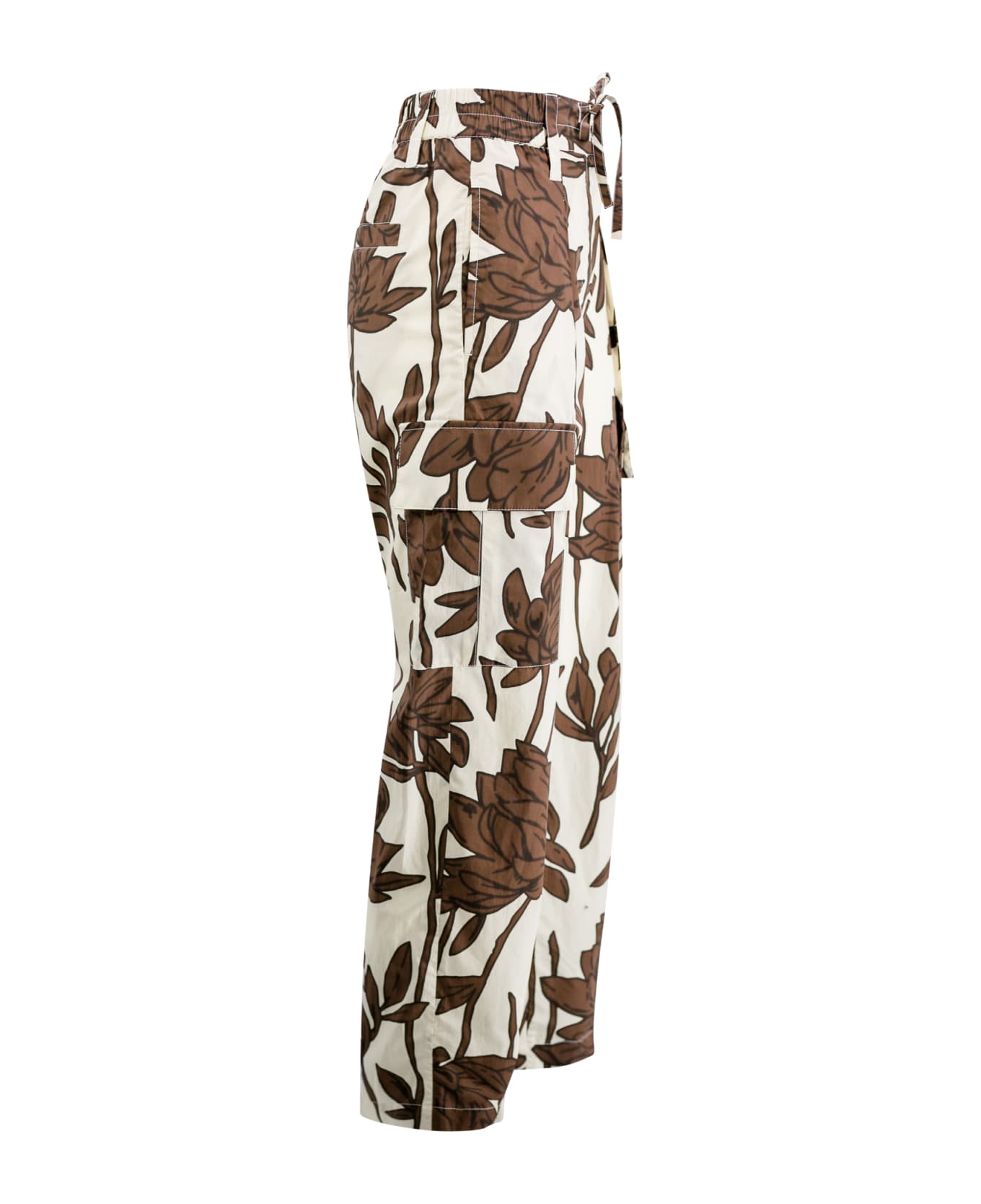 Brunello Cucinelli Floral-print Cotton Trousers - Panama ボトムス