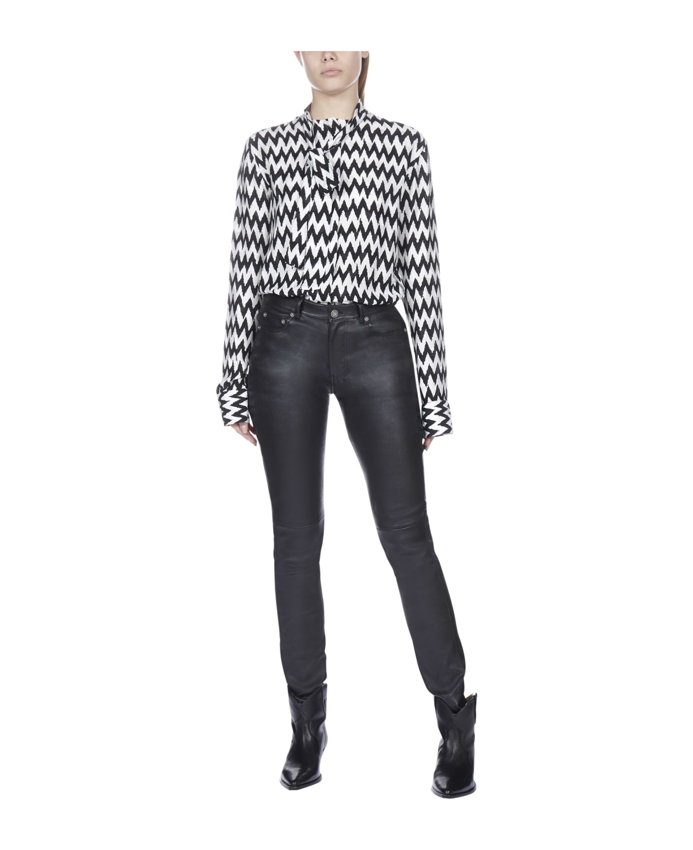 Saint Laurent Leather Trousers - Black