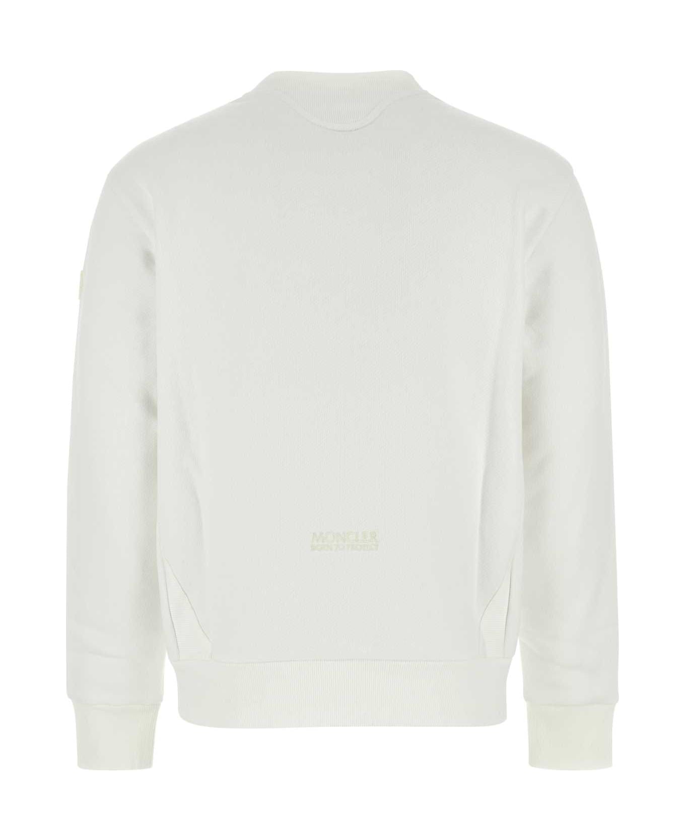 Moncler White Cotton Sweatshirt - 001