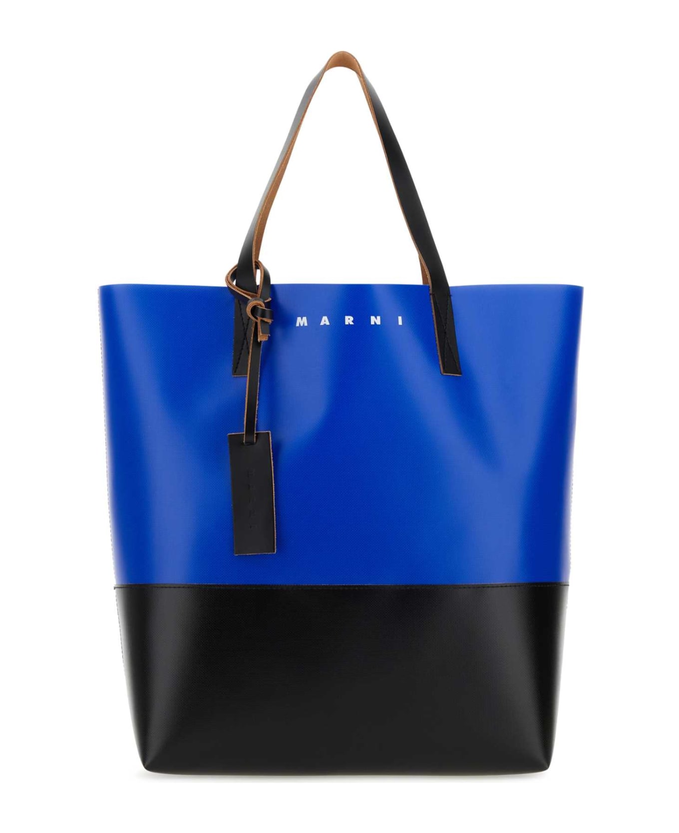 Marni Two-tone Pvc Tribeca Shopping Bag - ROYALBLACKBLACK トートバッグ