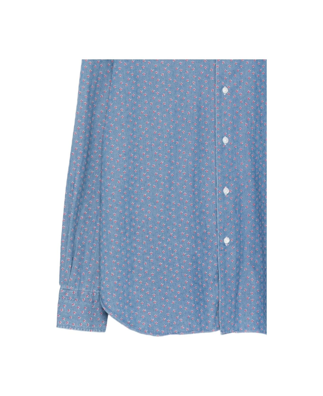 Barba Napoli Barba Shirt In Blue With A Cutaway Collar - Azzurra