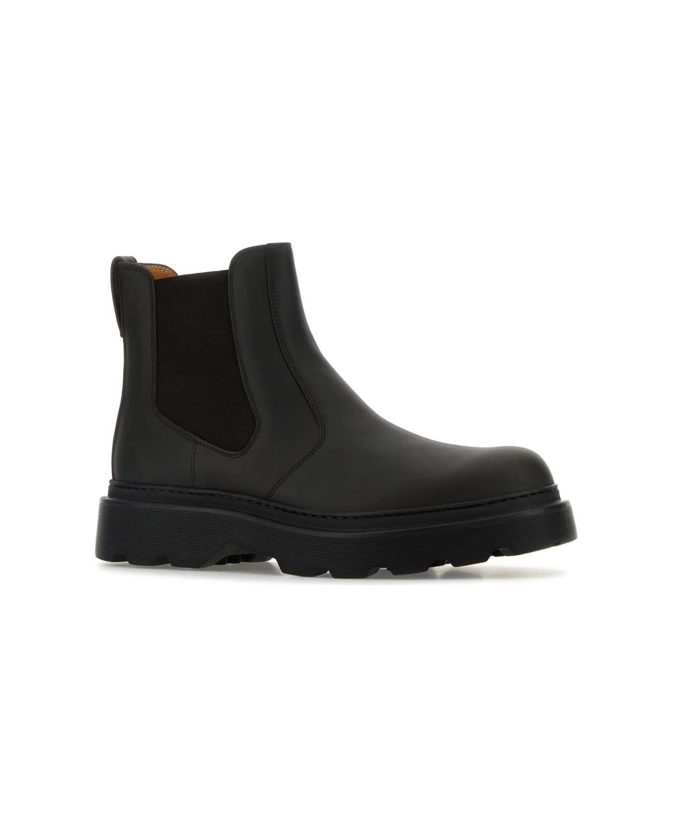 Tod
s Dark Brown Leather Ankle Boots - PALISSANDRO