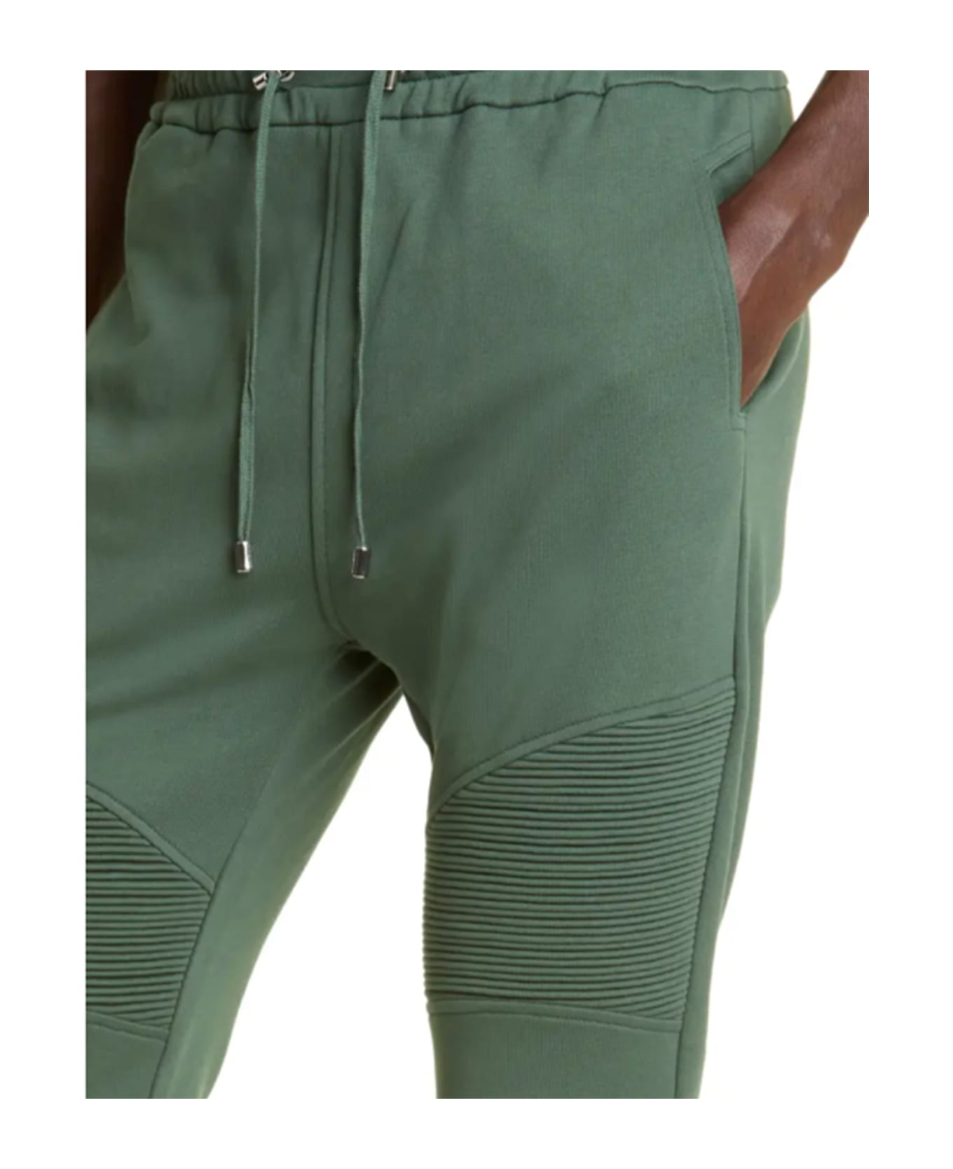 Balmain Logo Printed Drawstring Jogger Pants - Green