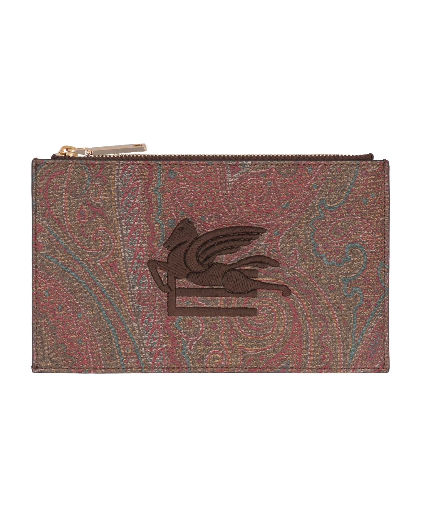 Etro Paisley Pochette With Pegaso Logo - brown
