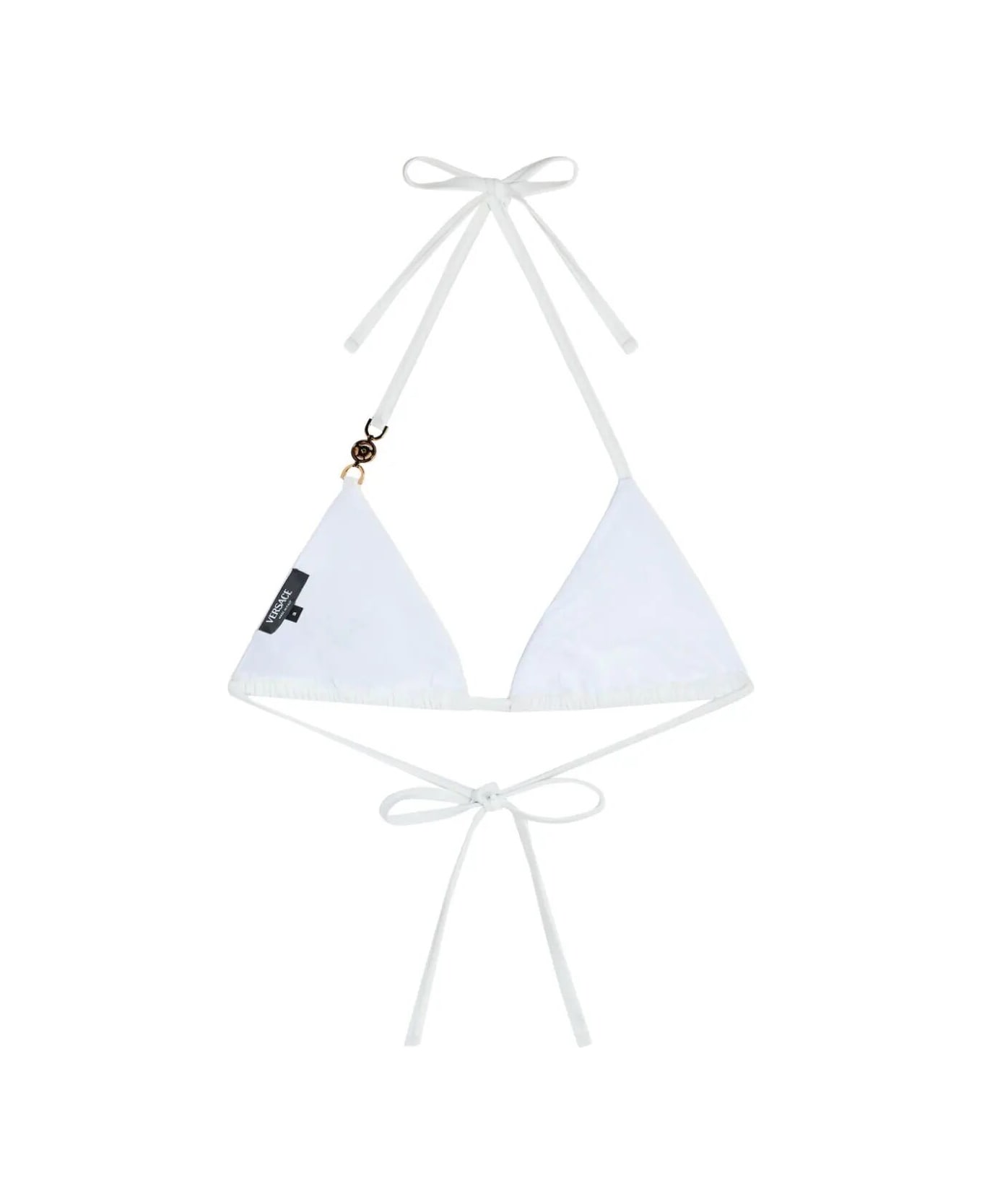 Versace Swim Bikini Lycra Vita Recycled Greek Chain - White