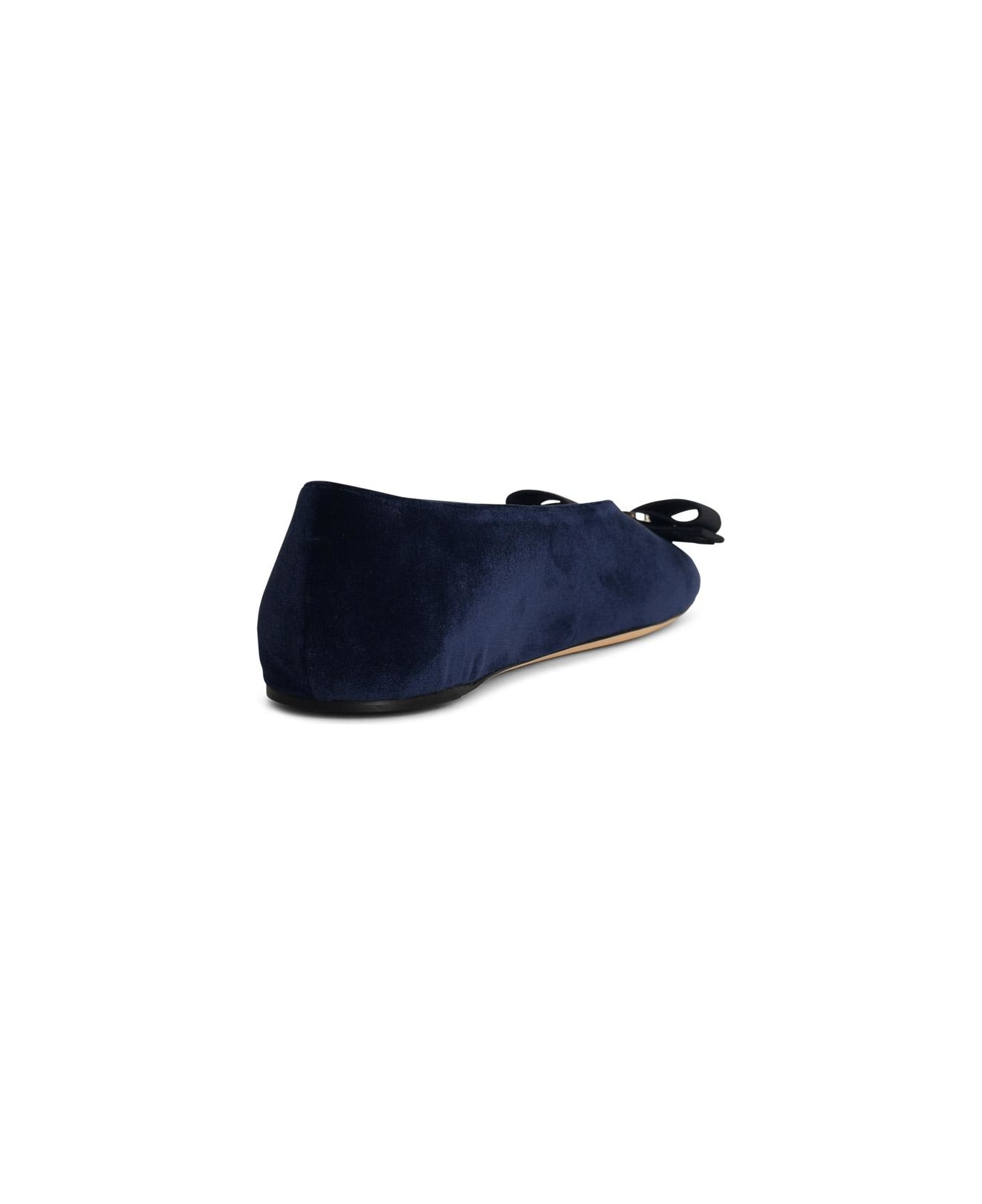 Ferragamo 'vanna' Blue Suede Ballet Flats - Blue