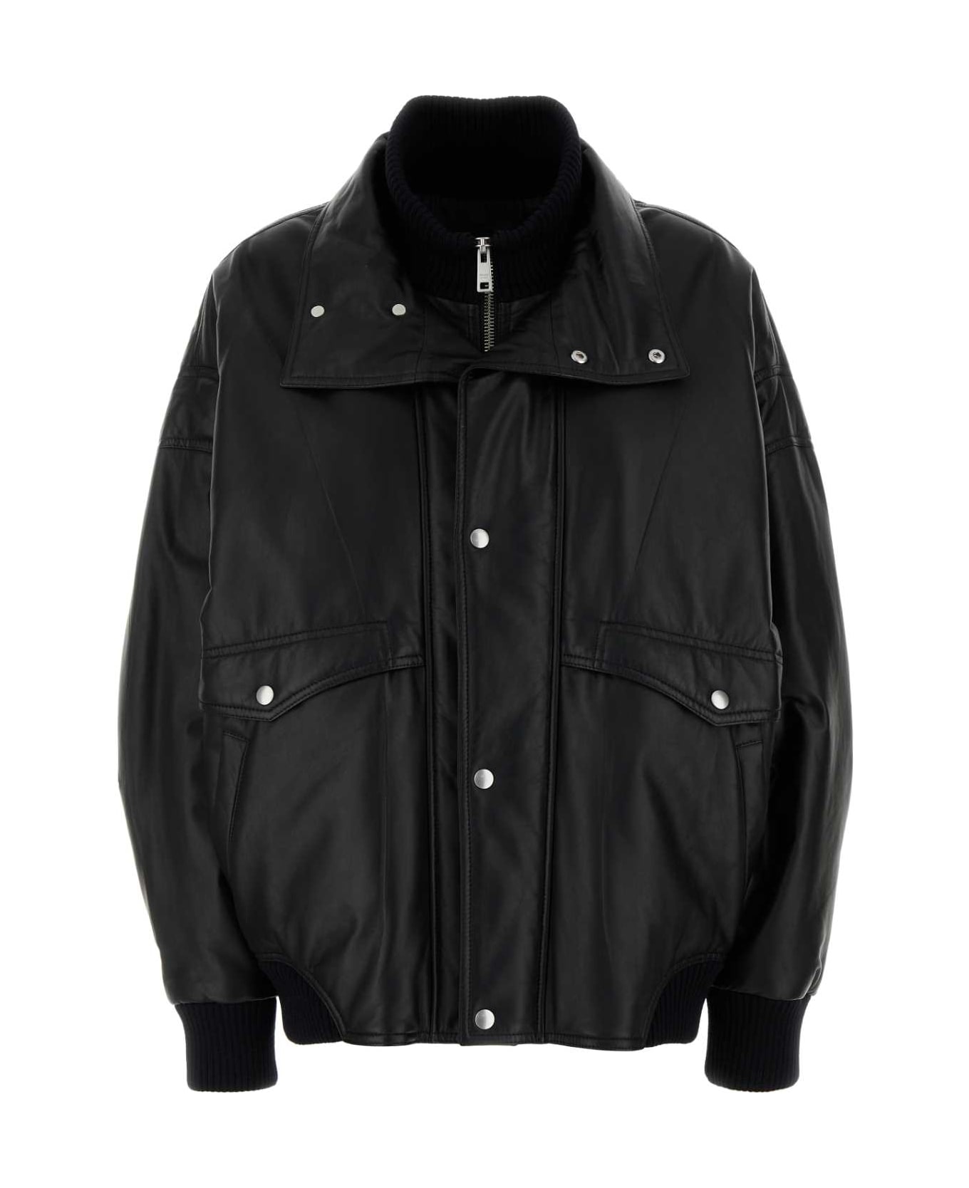 Prada Black Nappa Leather Bomber Jacket - NERO