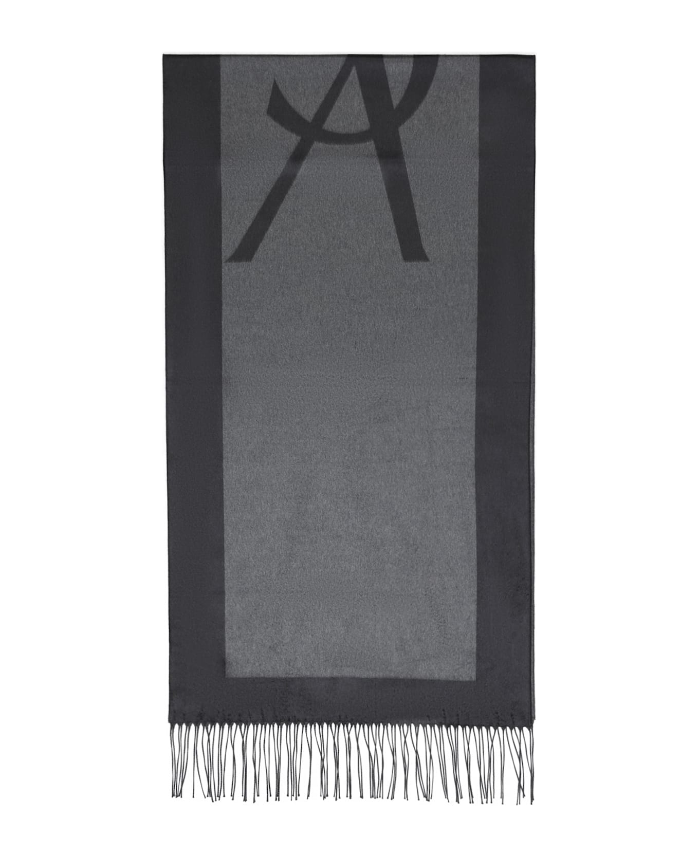 Saint Laurent Silk Scarf - Graphite Dark Grey