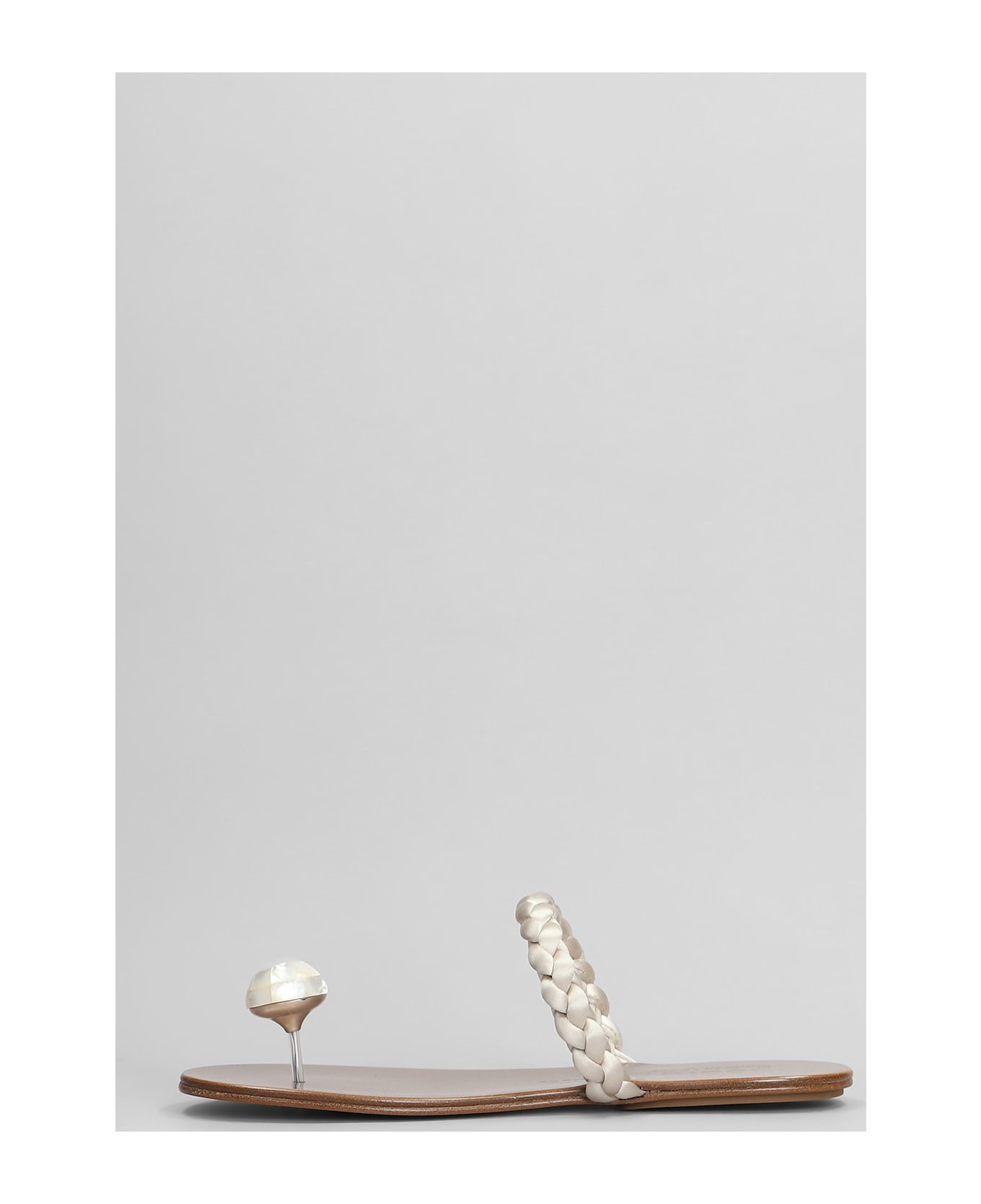 Pedro Garcia Pipa Flats In White Satin - white