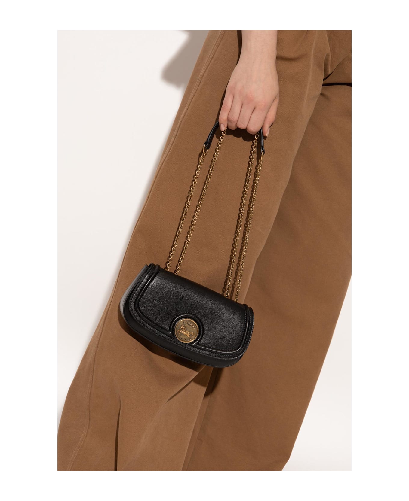 Chloé Shoulder Bag 
horse Medal Mini
 - BLACK