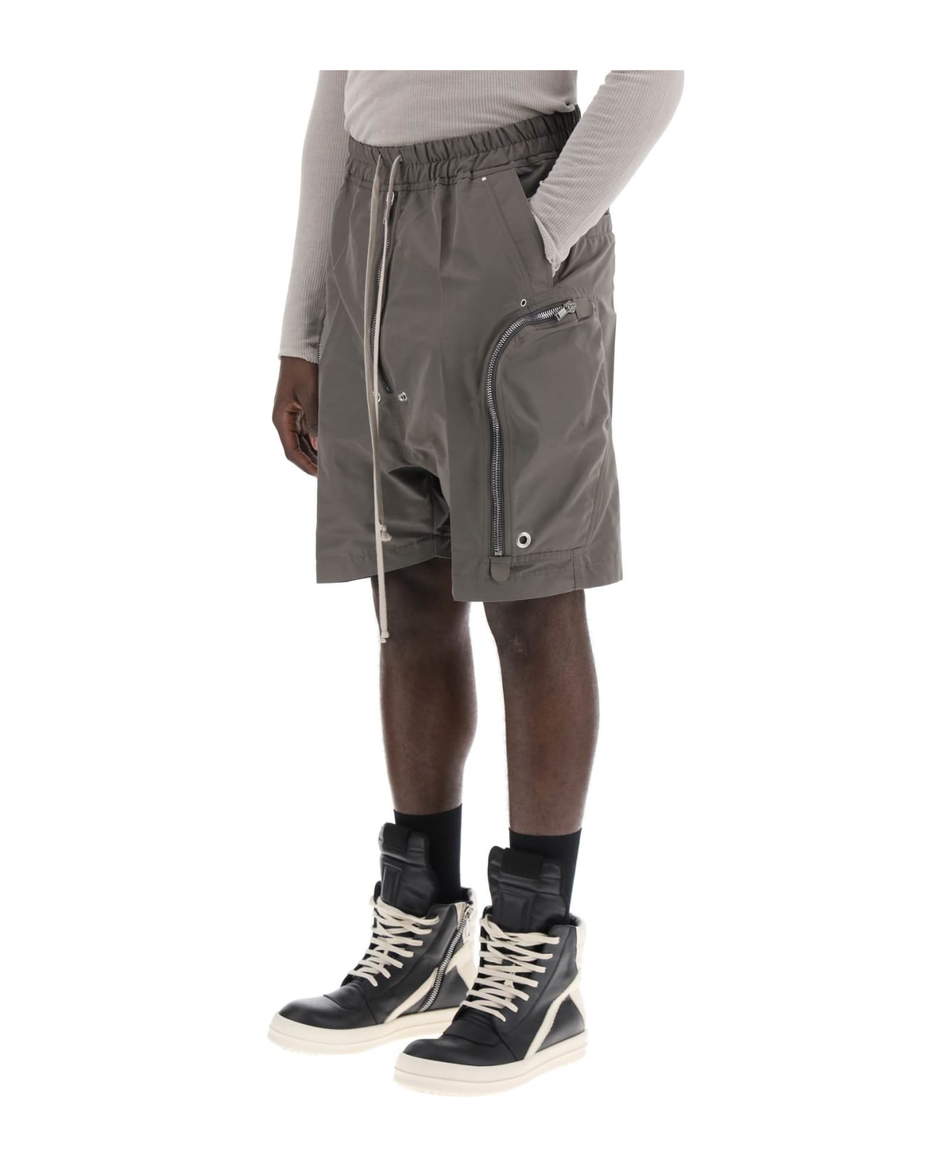 Rick Owens Faille Cargo Shorts - DUST (Grey)