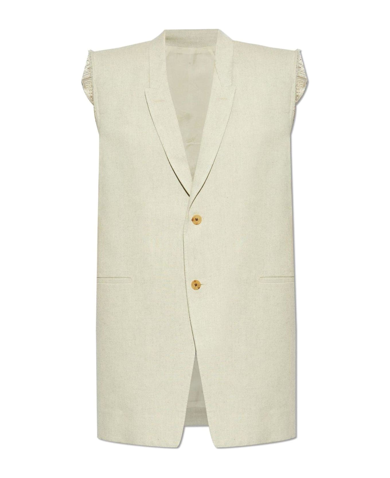 Rick Owens Hollywood Dirt Tailored Sleeveless Waistcoat - NEUTRALS