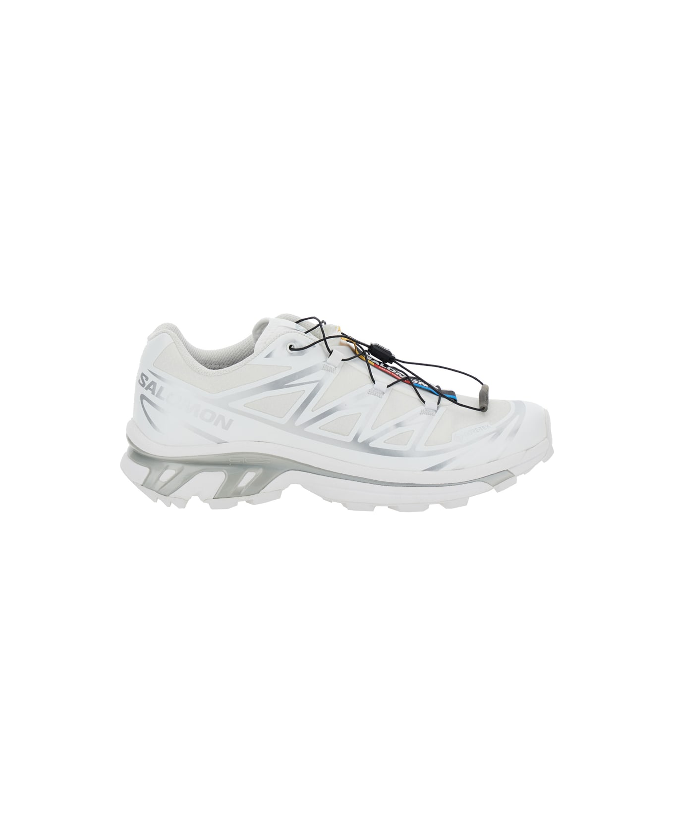 Salomon 'xt-6 S/lab' White Sneakers With Drawstring In Mesh And Tech Fabric - White