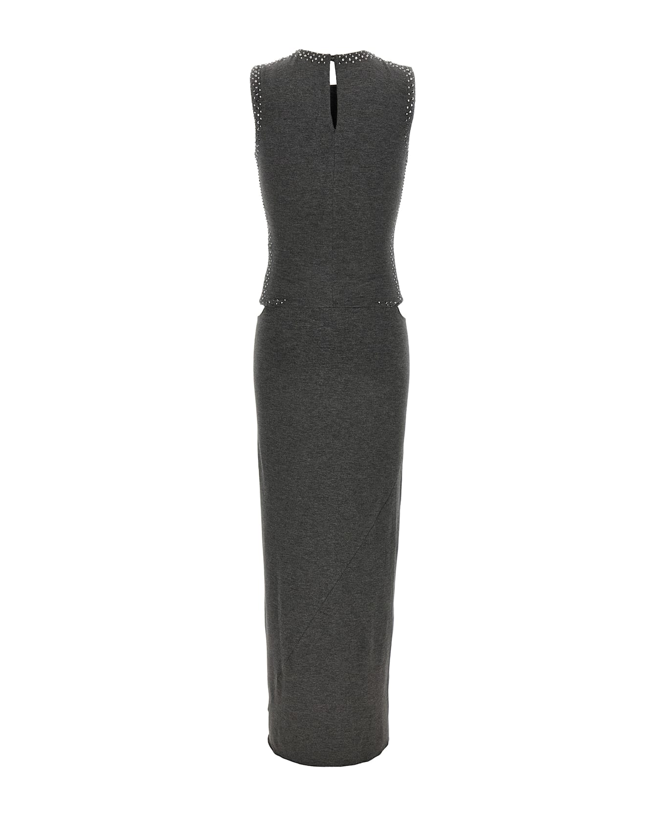 The Attico Rhinestone Dress - Gray