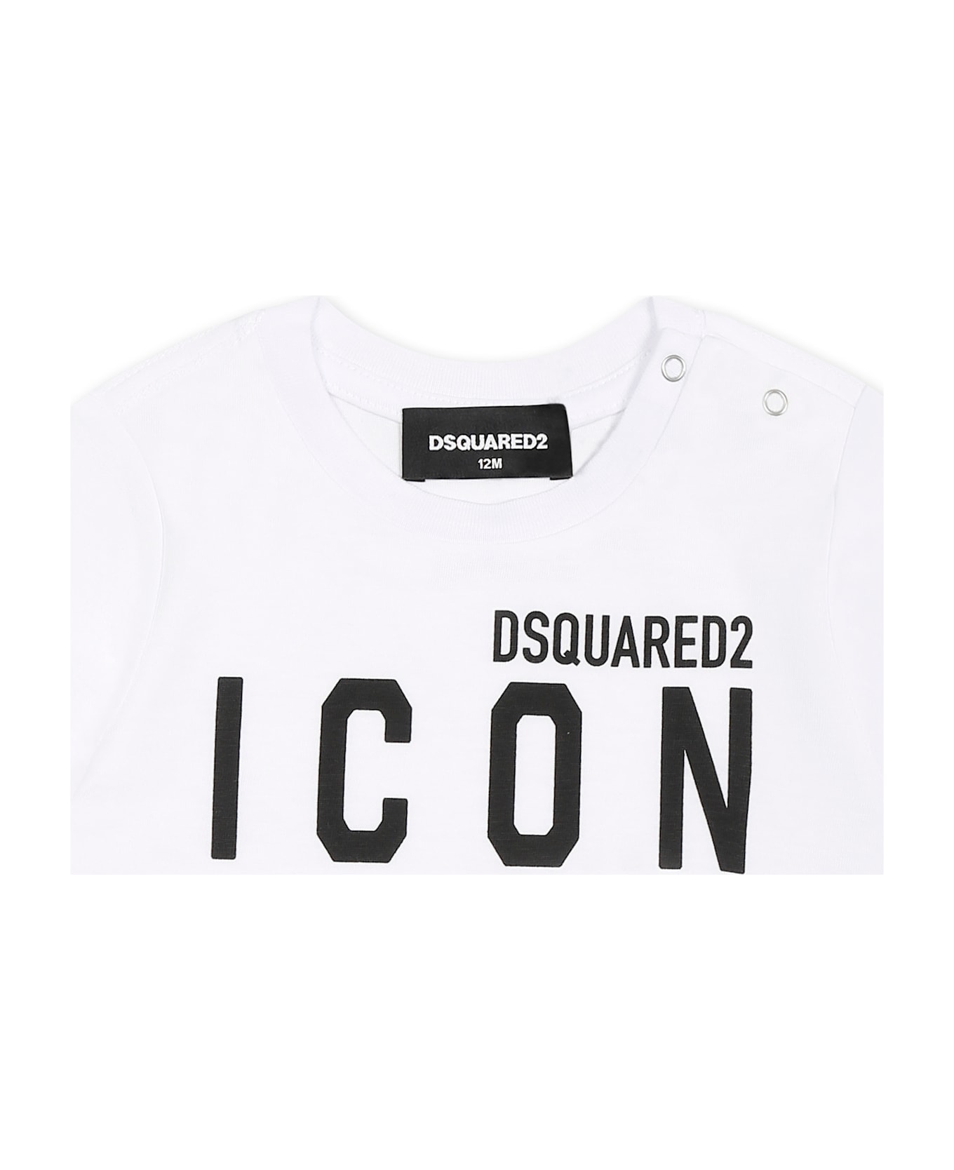 Dsquared2 White T-shirt For Baby Boy With Black Logo - White