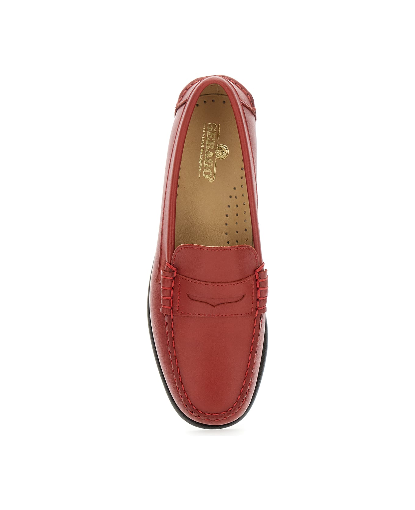 Sebago 'danielle Pop' Red Loafers With Bevelled Toe And Low Stacked Heel In Leather Woman - Red