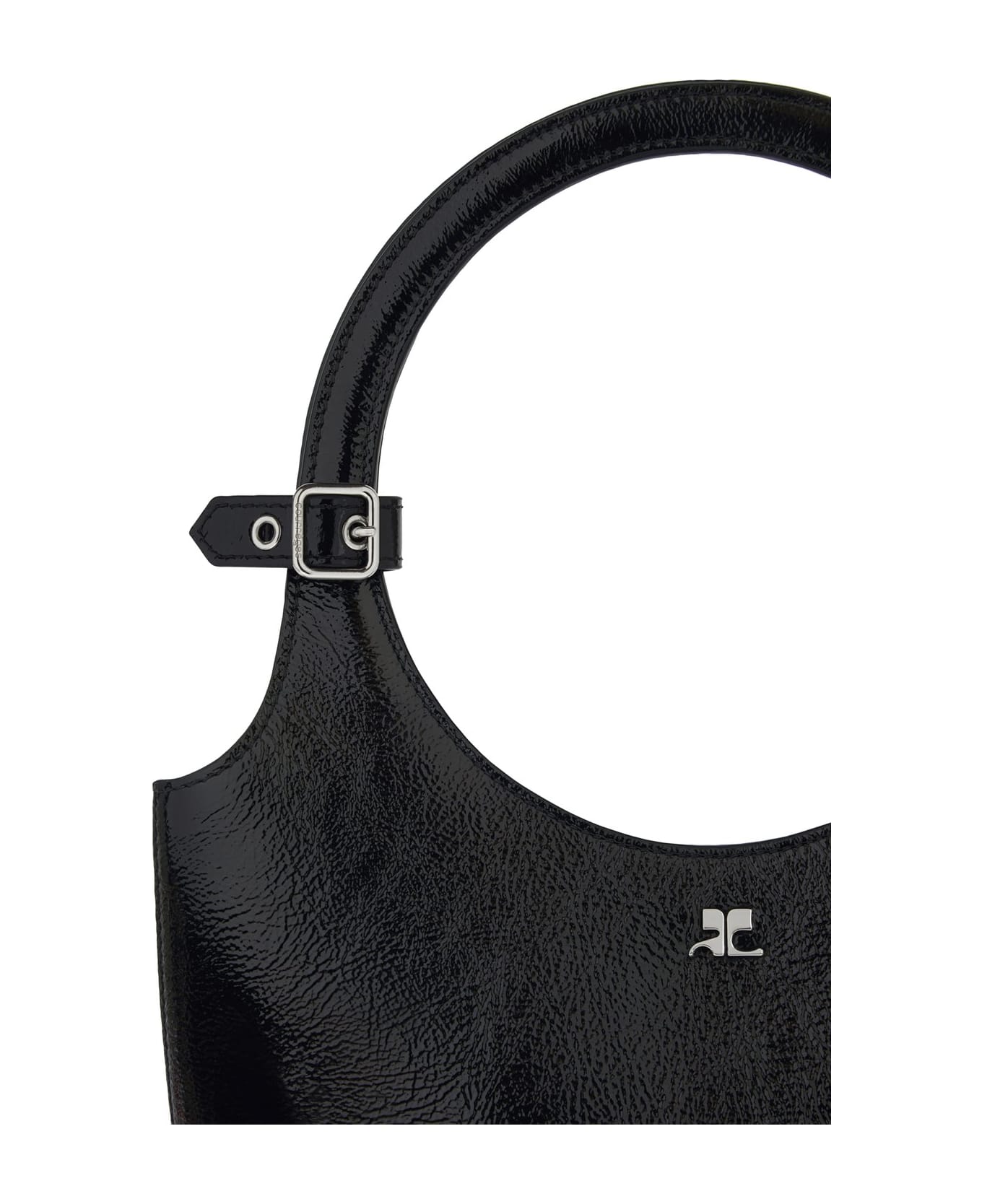 Courrèges Logo Plaque Top Handle Bag - Black