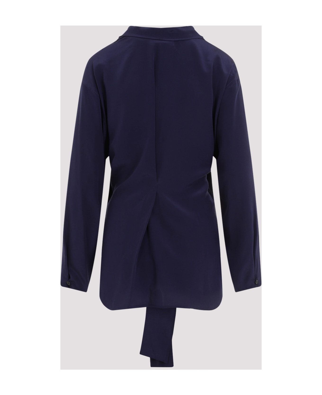 Victoria Beckham V-neck Scarf Blouse - Ink Blue