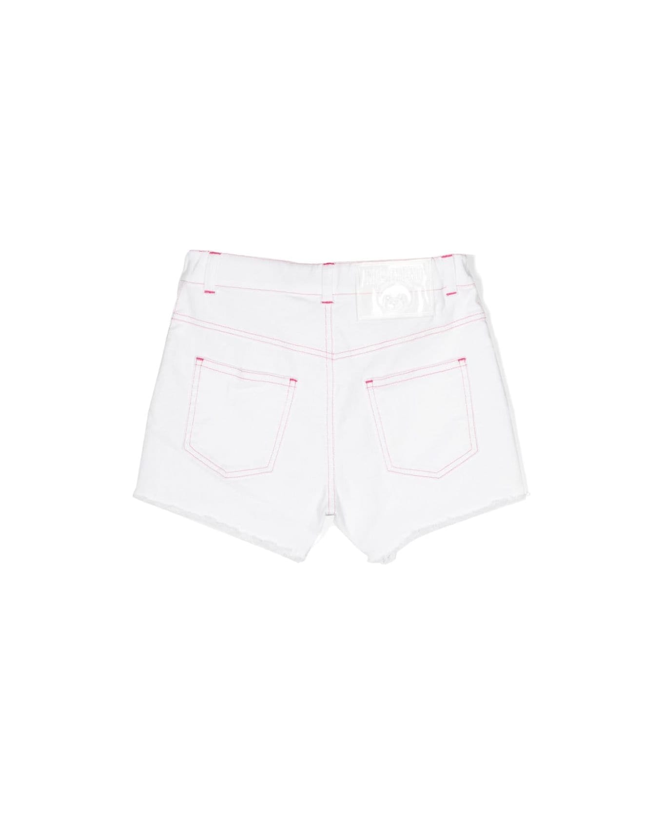 Moschino Shorts Con Stampa - White ボトムス