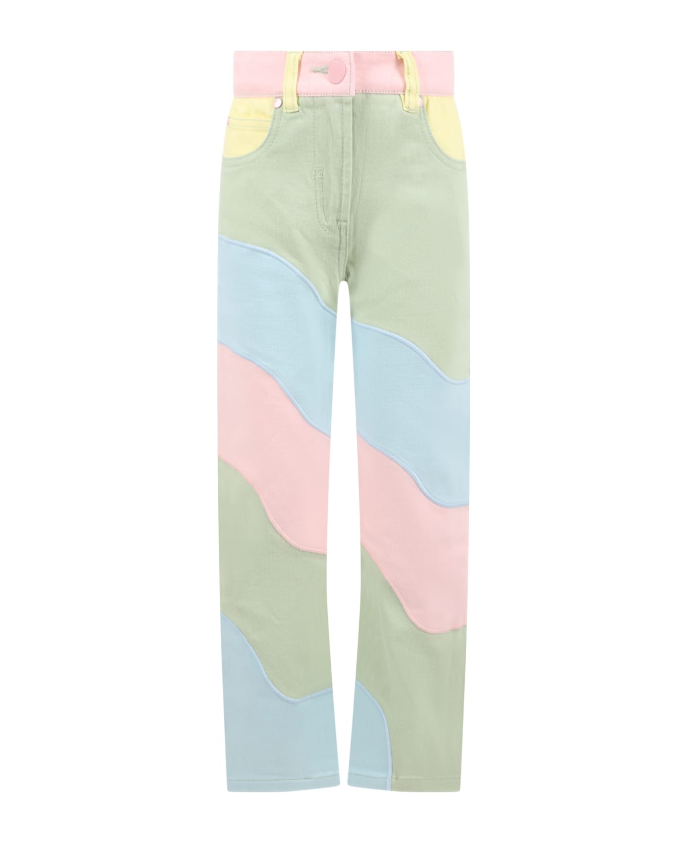 Stella McCartney Kids Multicolor Jeans For Girl With Logo Patch - Multicolor