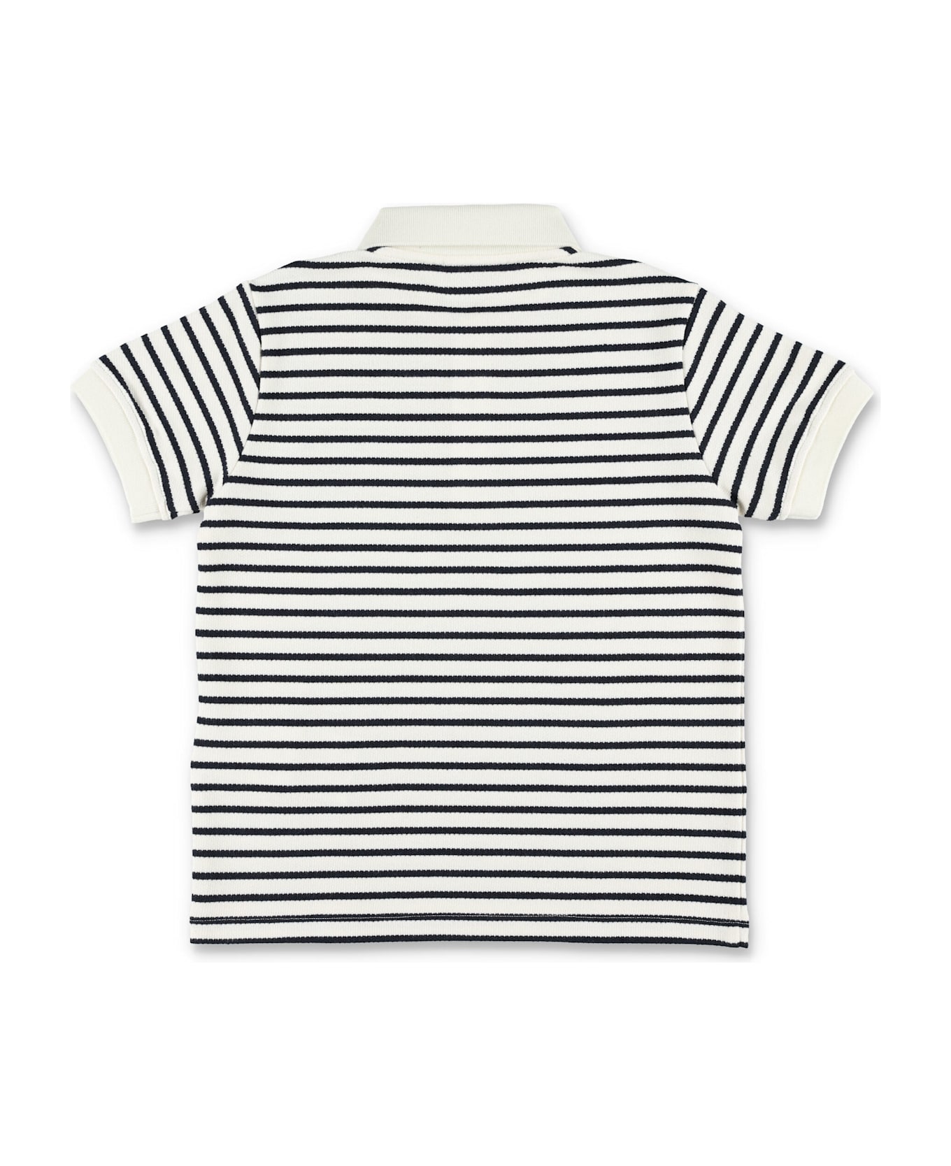 Golden Goose Kid - Striped Polo Shirt - ARTIC WOLF/DARK NAVY