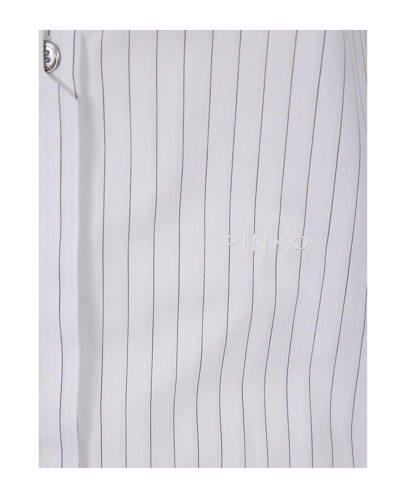 Pinko Innuendo Popeline Shirt - Zpz White Black Beige