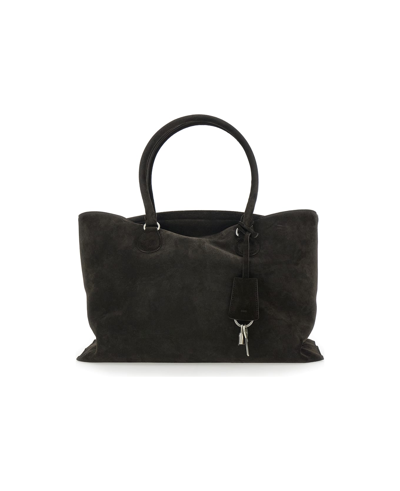 OSOI 
shell Brot Large
 Brown Shopper With Two Handles And Key Pendant In Suede Woman - Brown
