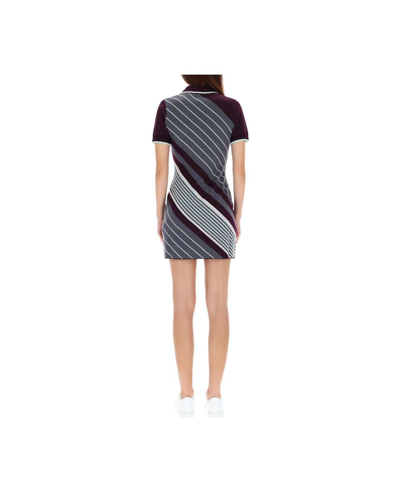 Casablanca "diagonal" Tennis Polo Dress - PURPLE