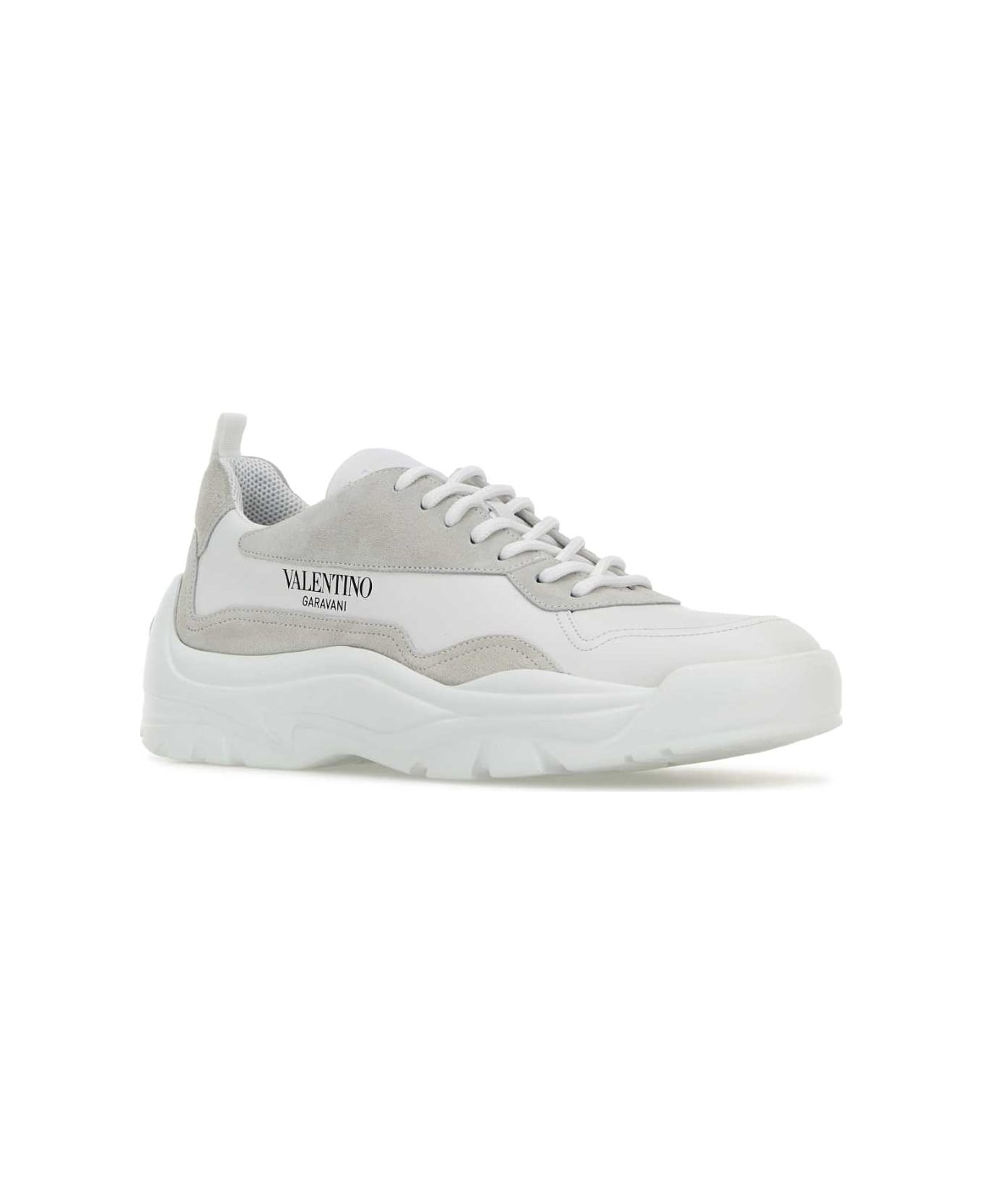 Valentino Garavani White Leather And Suede Gumboy Sneakers - BIANCO/GHIACCIO/BIANCOGHIACCIONERO