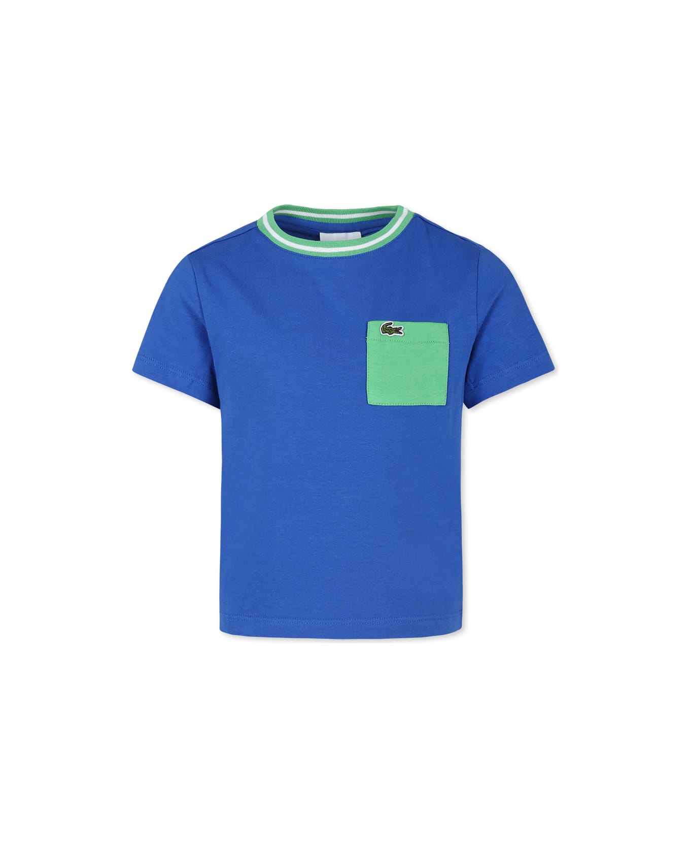 Lacoste Blue T-shirt For Boy With Crocodile - Light Blue