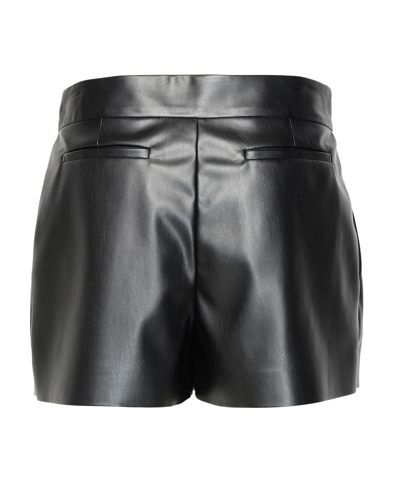 Stella McCartney Black Vegan Leather Shorts - Black ショートパンツ