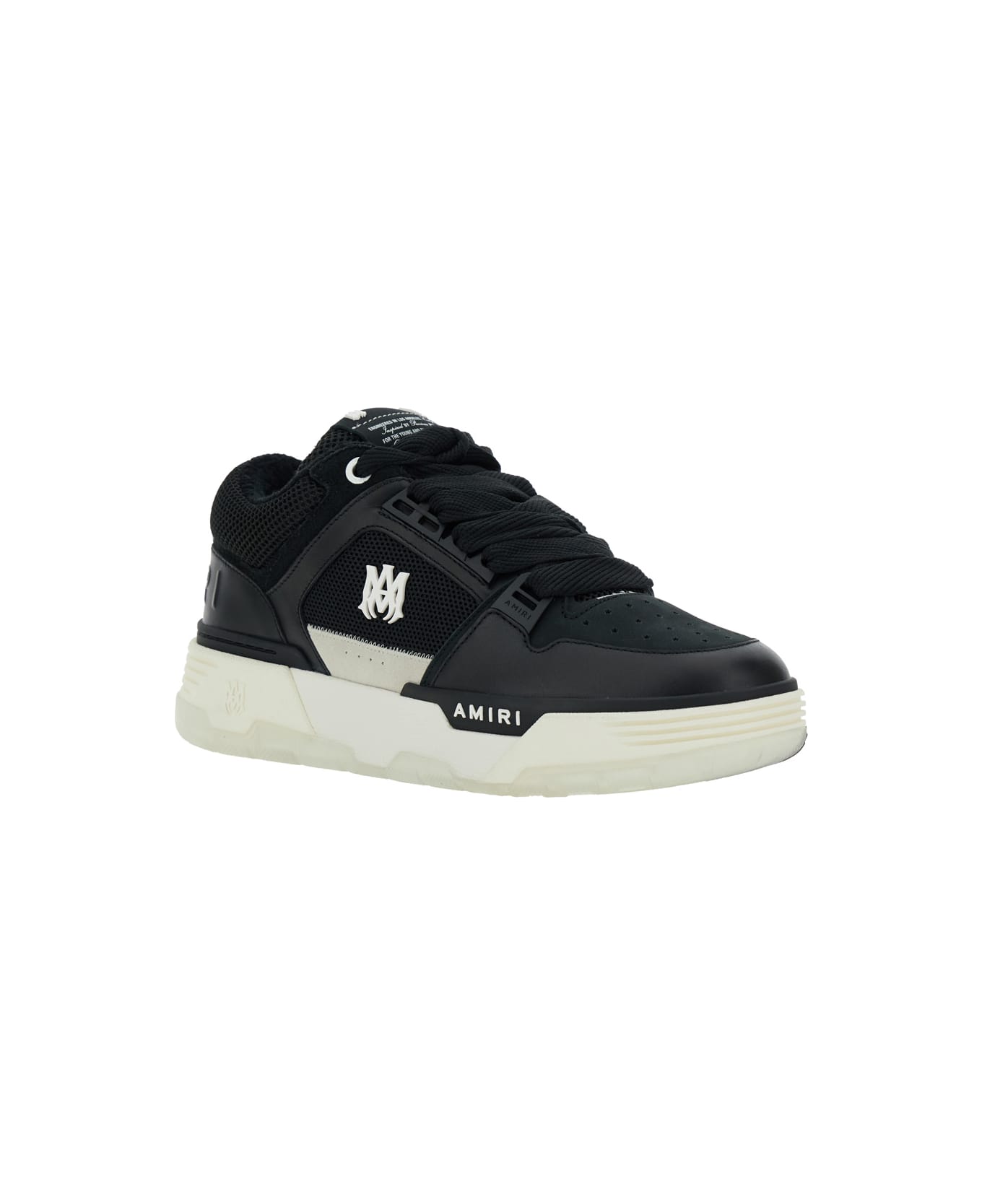 AMIRI Black Low Top Sneakers With Logo Patch On The Tongue And Logo Lettering On The Heel In Leather Man - Black